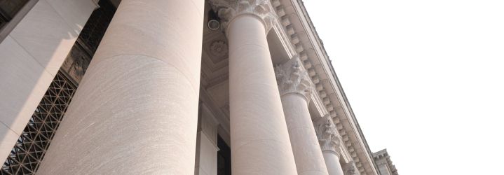 Marble columns of a courthouse