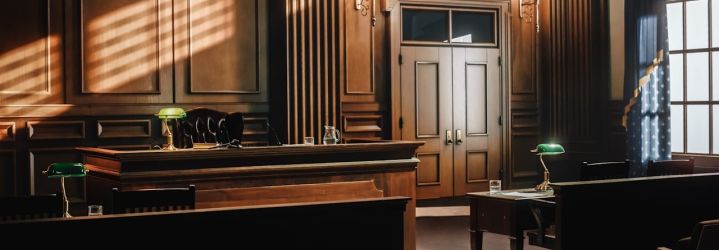 The inside of a courtroom