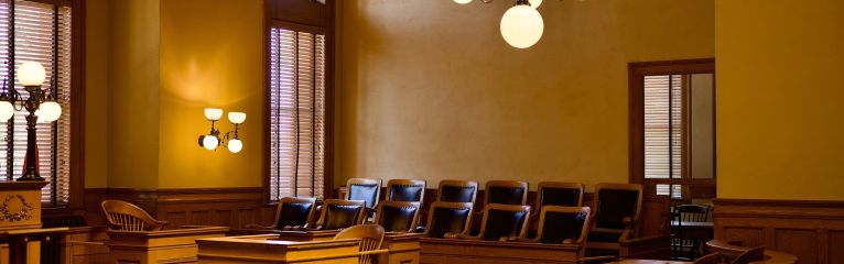 An empty courtroom